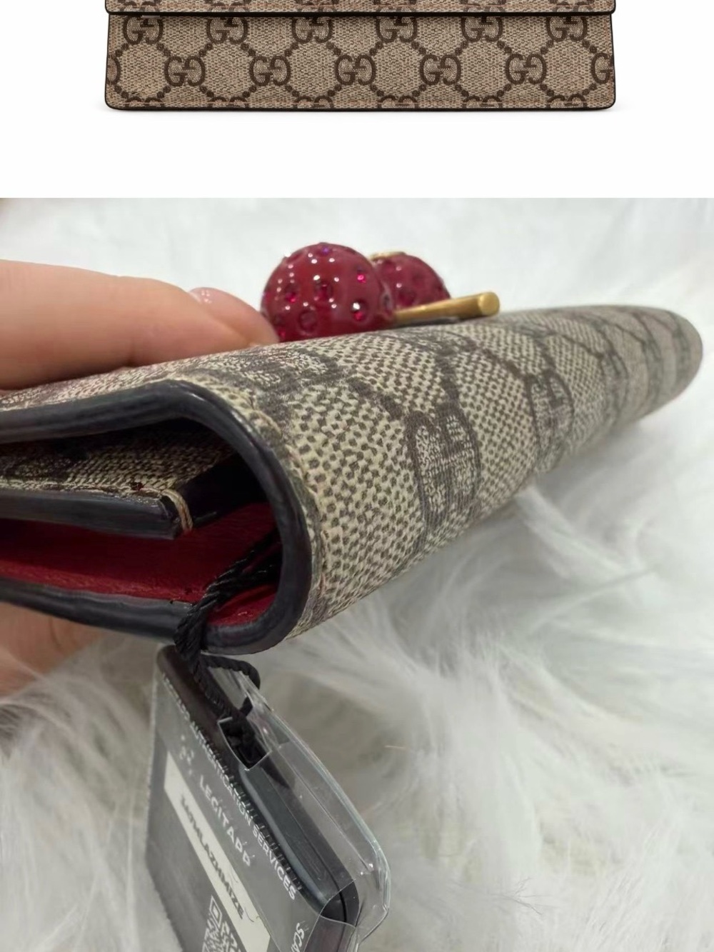 🍒 WOC Gucci Cherries 🍒
PVC Coated Canvas w/ COA
like NEW - Picture 7 of 14